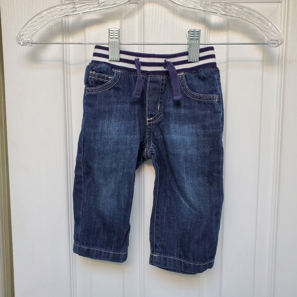 Gymboree Baby Boy Denim Jeans With Sweatpant Top -size 6-12 months